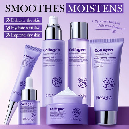 Energizing Collagen 6 Piece Skin Care Set Firming Skin Fade Fine Line Dark Circle Reduction Moisturize Brighten Korean Cosmetics
