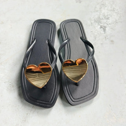 Casual Sandals Women's Outdoor Beach Simple Solid Color Flip Flops Comfortable Fashionable Summer Slippers for Ladies