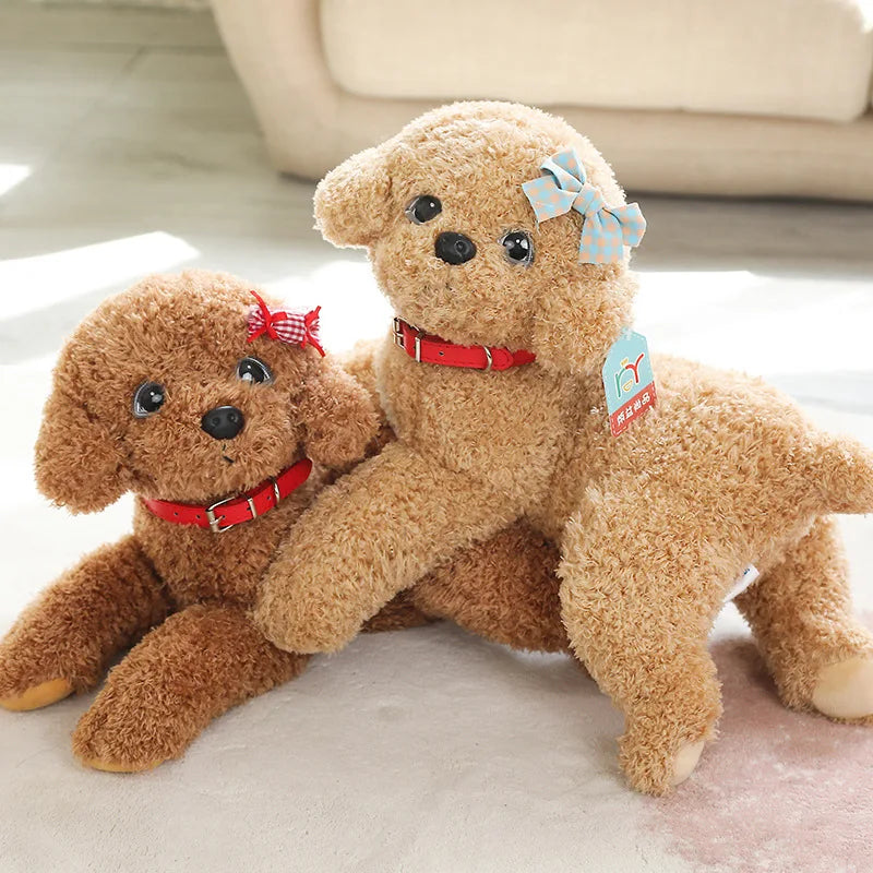Kawaii Soft Realistic Teddy Dog Plush Toy Funny Simulation Stuffed Little Puppy Dolls Lovely Birthday Gift for Baby Kids Girls