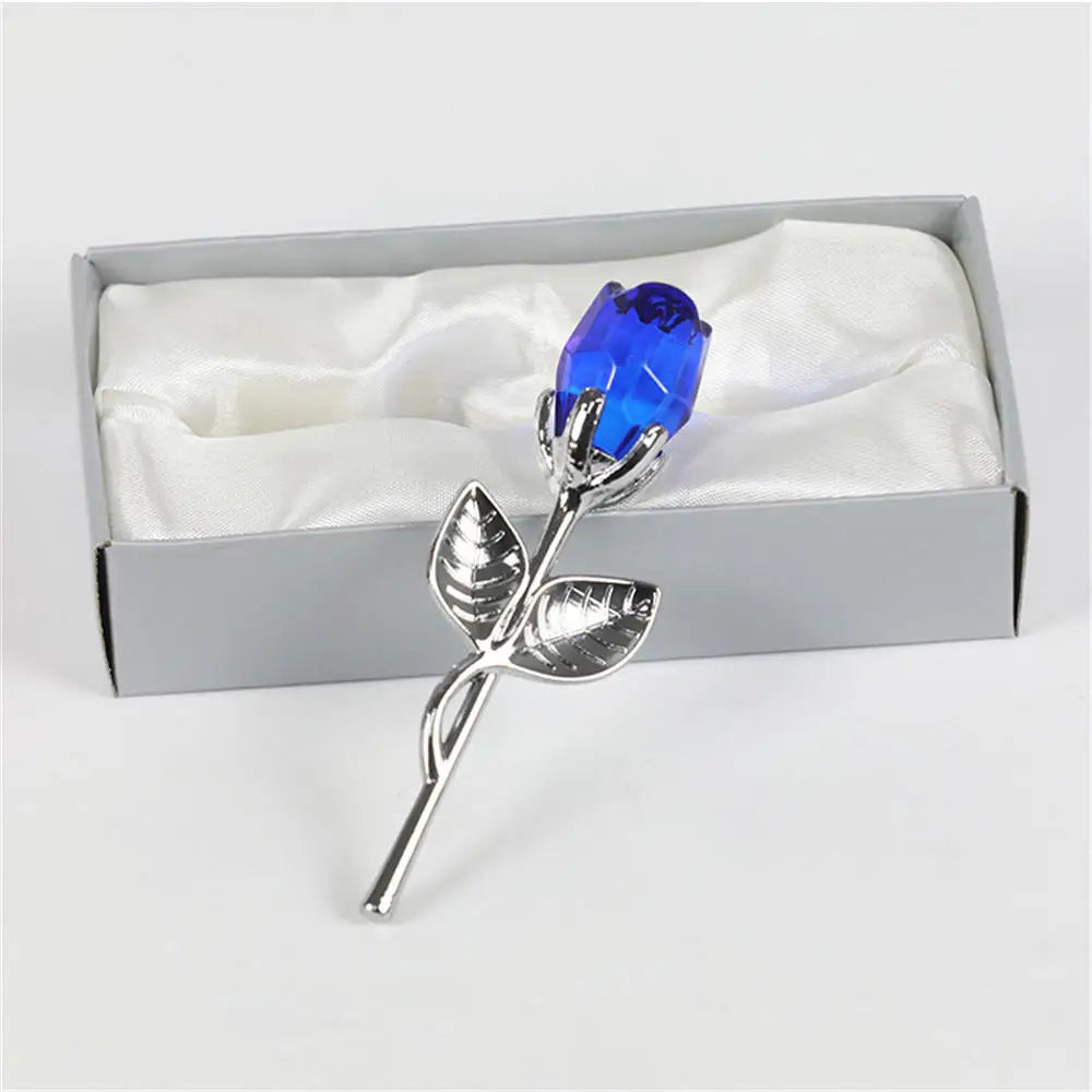 Valentines Day Gift Handcrafted Wedding Gifts Valentines Day Rose Transparent Crystal Glass Rose For Valentine's Day Girlfriend