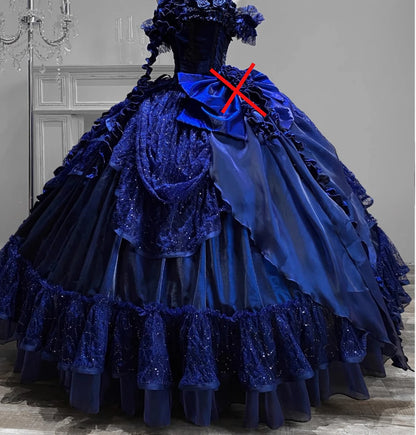 Original Heavy Industry Blue Lolita Maxi Dress Summer New Woman Slim-Fit Elegant Retro Gothic Suspender Dress Jsk Princess Dress
