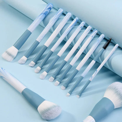 12pcs Makeup Brushes Set Portable Foundation Powder Blending Blush Concealer Synthetic Fiber Bristle Brush Blending Makeup Brush