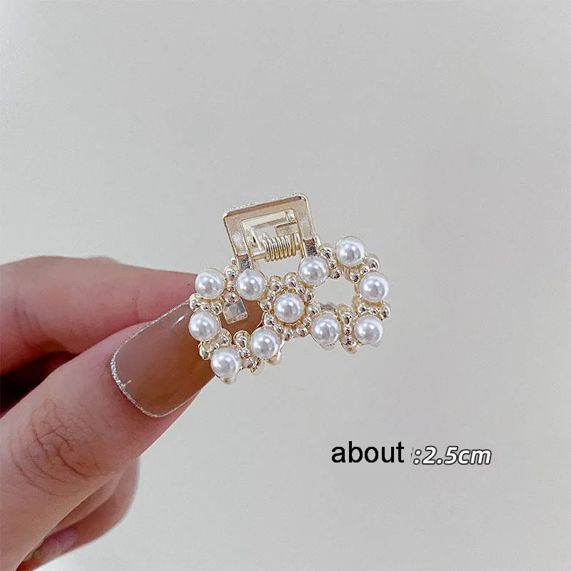 20 Styles Small Pearl Hair Claw Clip For Girls Bow Hairpin Flower Mickey Hairclip Women Mini Bangs Crab Clip barette Accessories