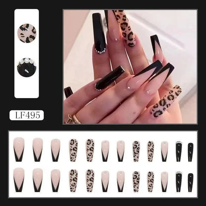 Luxury Designed Reusable Pink Nude False Nails Short Custom Acrylic Press On Nails Artificial Nails With Glue For Woman And Girl