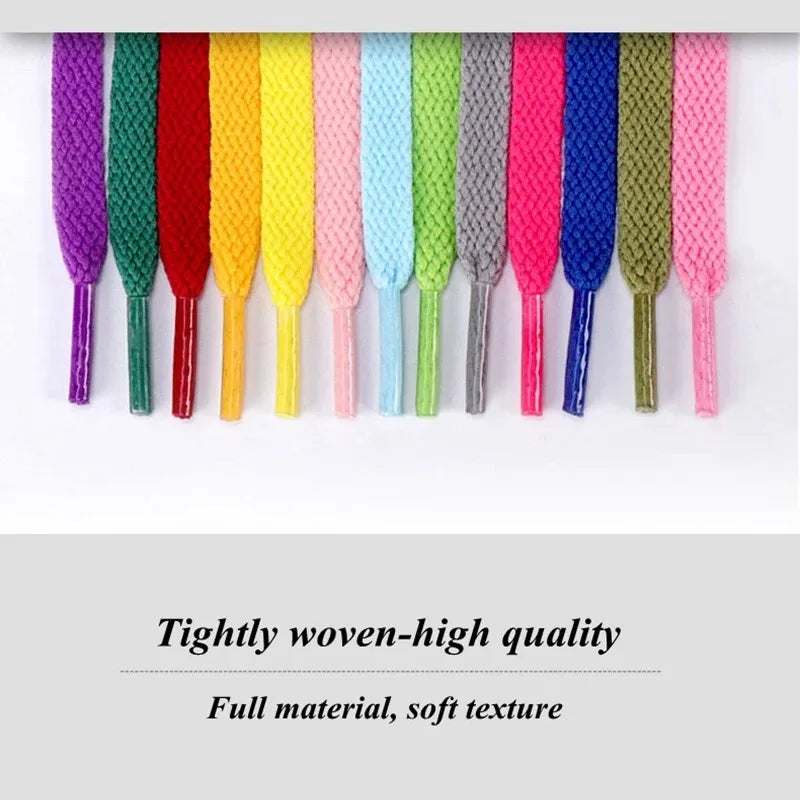 1 pair flat shoes Solid color shoelaces Canvas shoes sports and leisure shoelaces length 100/120/140/160/180cm Shoe accessories
