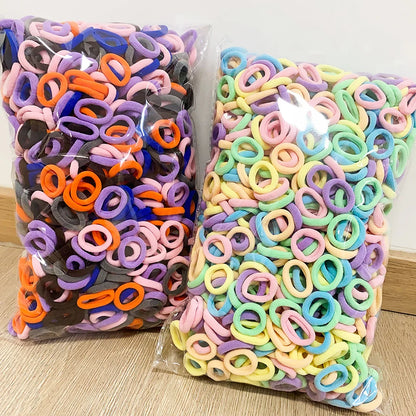 100pcs Women Girls Colorful Nylon Elastic Hair Bands Ponytail Hold Small Hair Tie Rubber Bands Scrunchie Hair Accessories