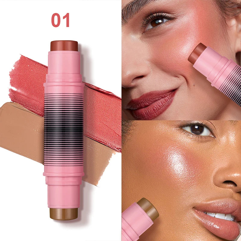 Blush and contour multi-purpose stick. Simplify your daily makeup routine. Each duo of powder blushes will enhance your look