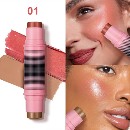 Blush and contour multi-purpose stick. Simplify your daily makeup routine. Each duo of powder blushes will enhance your look