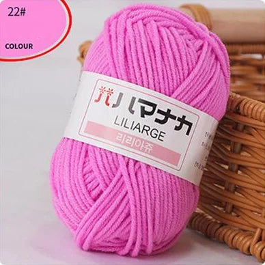 25G Milk Sweet Soft Baby Cotton Knitting Wool Thick Fiber Yarn Velvet Hand Threads for Knitting Wool Crochet Yarn for DIY Sweate