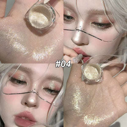 6 Colors Glitter Eyeshadow Gold Pink Eye Shadow Highlighter Silkworm Long Lasting Waterproof Shimmer Multicolor Liquid Eyeshadow