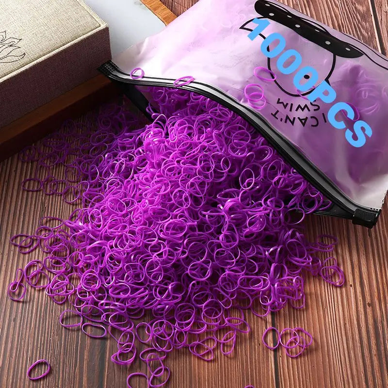 100pcs New Cute Girl Hair Bands Candy Color Elastic Rubber Band Hair Band Child Baby Headband Scrunchie Hair Tie Accessories