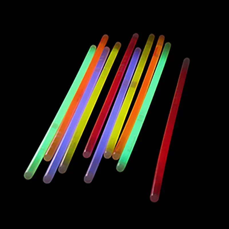 100pcs Party Light Glow Stick Supply Necklace Bracelets Wedding Bar Light Stick for Festive Concert Party Logo Printing