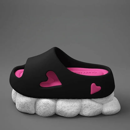 Platform Slipper Flip Flop Women Love Heart Cloud Outdoor Indoor Summer Soft Sandal Slides Ladies Home House Hotel Shoe Flat EVA