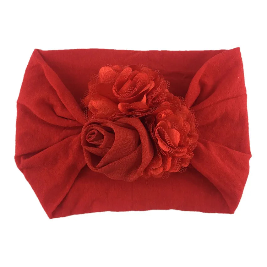 Kids Headwear Soft Stretch Flower Headband Knot Wide Nylon Headwraps Baby Girls Hair Bands Photo Props for Newborn Accessories