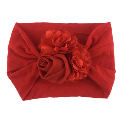 Kids Headwear Soft Stretch Flower Headband Knot Wide Nylon Headwraps Baby Girls Hair Bands Photo Props for Newborn Accessories