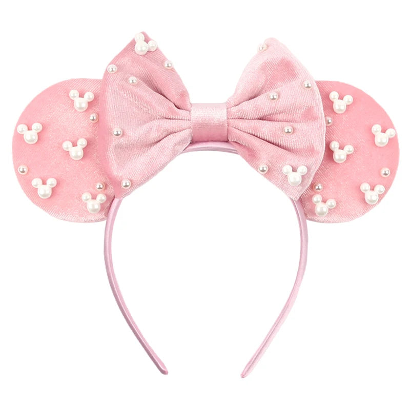 New Trendy Mouse Ears Headband Mickey 3.3"Velvet For Girls Soft Bow Hairband Halloween Festival Party Trip DIY Hair Accessories