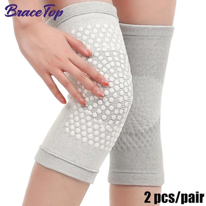 1 Pair Self Heating Support Knee Pads Knee Brace Warm for Arthritis Joint Pain Relief and Injury Recovery Belt Knee Massager Pad