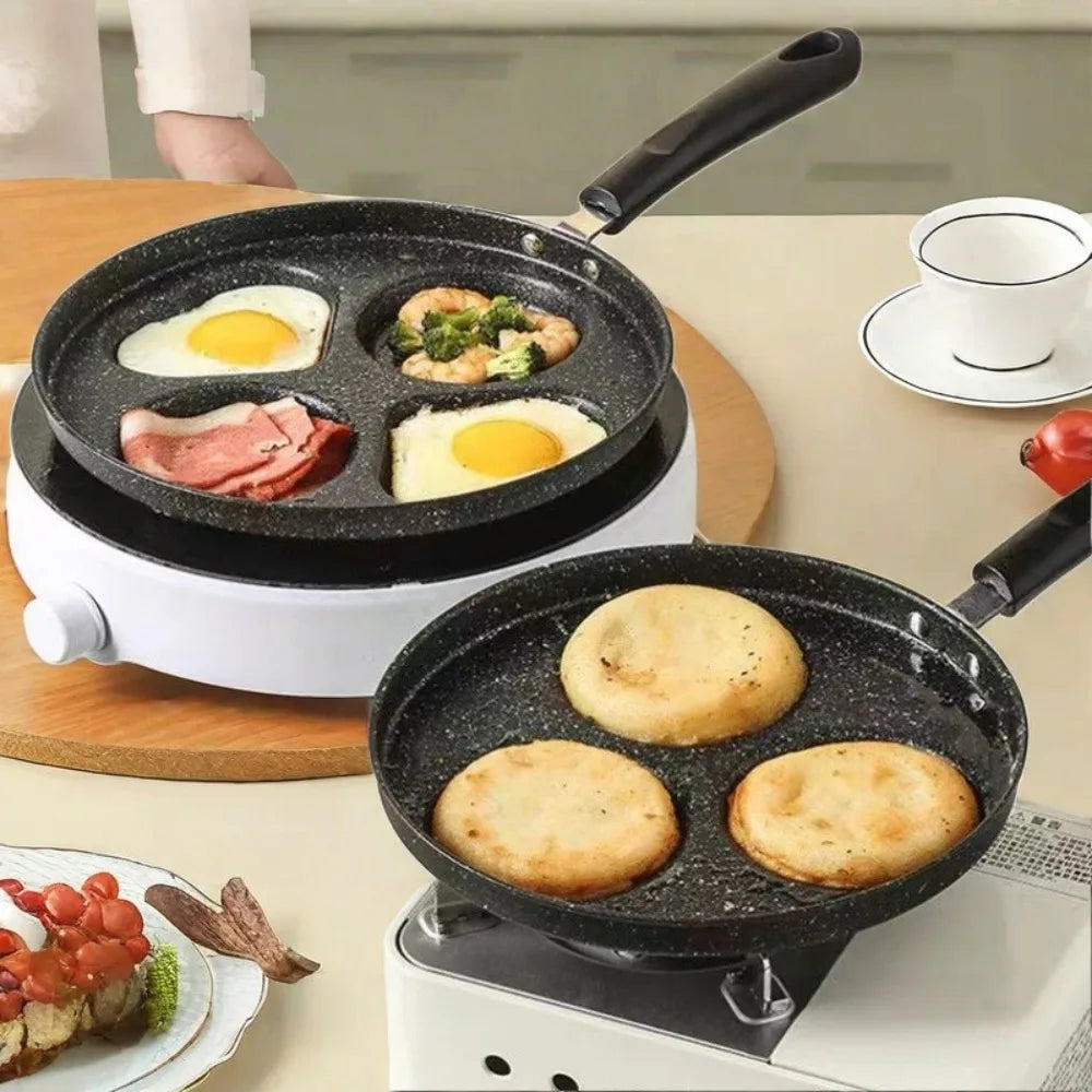 3/4 Hole Frying Pot Pan Non Stick Heart Shaped Pancake Steak Pan Breakfast Maker Cooking Egg Burger Pans Gas Induction Cooker