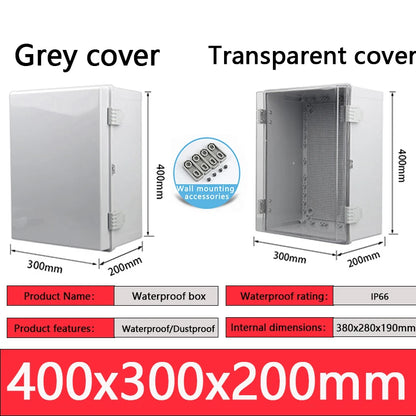 IP66 ABS plastic PC enclosure with hinge latch lock outdoor distribution box waterproof electrical junction box instrument box