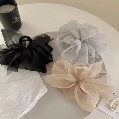 New Mesh Bow Grip Clip Female Ponytail Braid Hair Claw Clip Elegant Girl Hair Clip Hair Accessories Gift Headdress