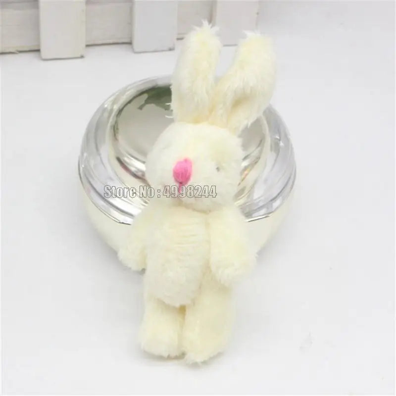 5pcs/lots Soft Mini Joint Rabbit Pendant Bunny For Key Chain Bouquet Doll Diy Ornaments Gifts Toy