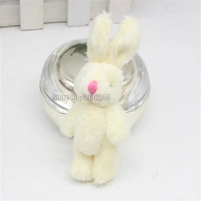 5pcs/lots Soft Mini Joint Rabbit Pendant Bunny For Key Chain Bouquet Doll Diy Ornaments Gifts Toy