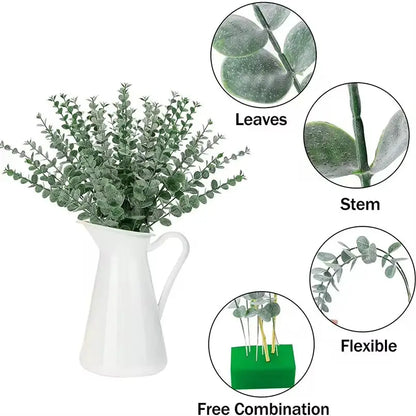 Artificial Eucalyptus Leaves branch Hotsale Holiday Party christmas Diy gift Home Vase Wedding bridal bouquet  Accessories decor