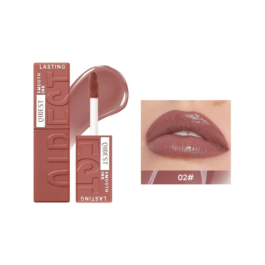 QIBEST 8 Colors Nude Watery Lip Gloss Long Lasting Liquid Lipstick Not Fading Sexy Red Purple Lip Glaze Lip Tint Women Makeup