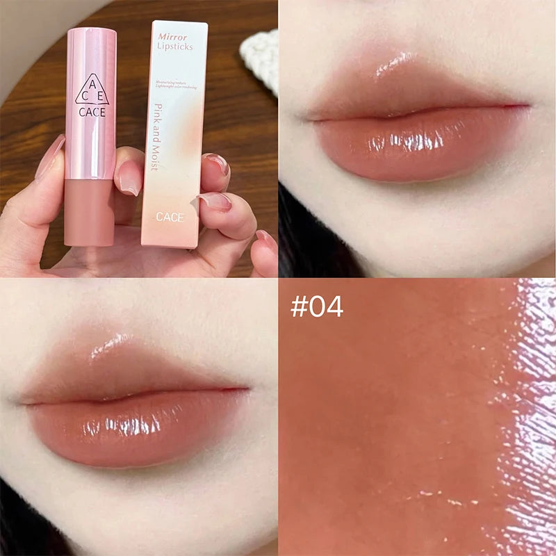 CACE Watery Mirror Lip Glaze Hydrating Long Lasting Lip Stain Moisturzing Mirror Glass Lipstick Makeup Lip Tint Korean Cosmetic