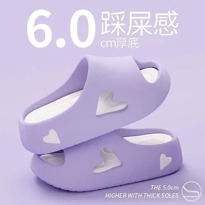 Platform Slipper Flip Flop Women Love Heart Cloud Outdoor Indoor Summer Soft Sandal Slides Ladies Home House Hotel Shoe Flat EVA