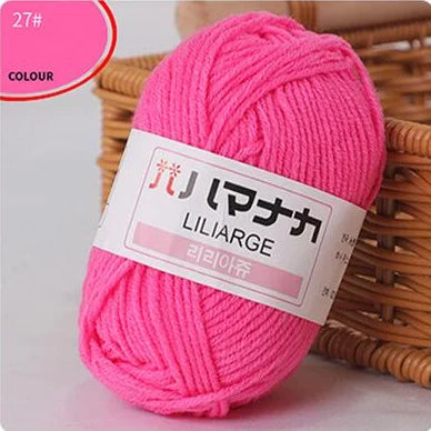 25G Milk Sweet Soft Baby Cotton Knitting Wool Thick Fiber Yarn Velvet Hand Threads for Knitting Wool Crochet Yarn for DIY Sweate