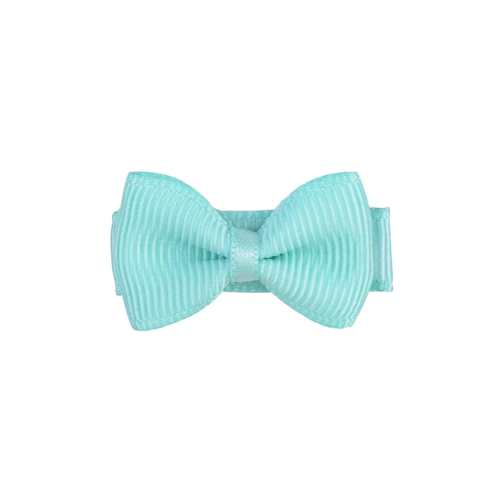 RIBBON BOWS Mini Ribbon Hair Bows Clip for Girls Bangs Hairgrips Covered Safety Bows Headwear Kids Head Claw Accessories