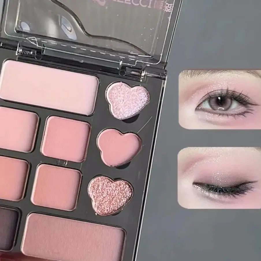 VEECCI Ten Colors Eyeshadow Palette Portable Matte Powder Shimmer Pearlescent Soft Fine Flash Multi-use Natural Eye Makeup