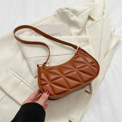 New Solid Color Casual Women's Handbags Shoulder Bag with Niche Retro Design Fashionable and Trendy Leather Crossbody Bags