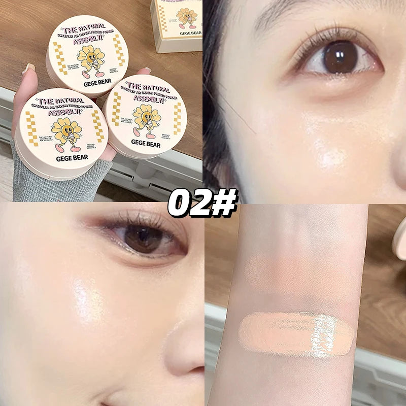 2-in-1 Double Layer Cushion Foundation Pressed Powder Natural Lasting Brightening Gege Bear Concealer Loose Powder Cushion Cream