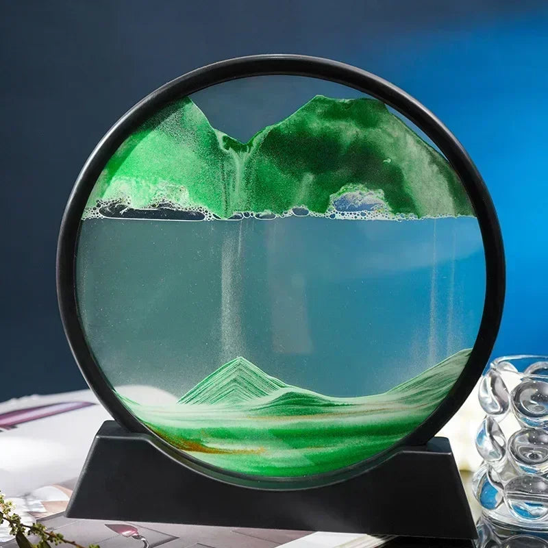 3D Quicksand Painter Living Room Decoration Decorative Painting Creative Decompression Desktop Light Luxury Hourglass