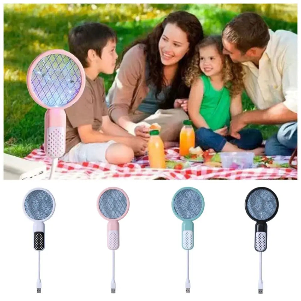 Compact Mini USB Mosquito Swatter UV Light Electric Shock Insect Racket Security Net Portable Fly Bug Zapper Camping