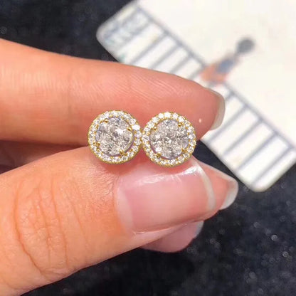 2026 Dainty Small Round CZ Stud Earrings for Women Simple and Elegant Daily Wear Ear Piercing Accessories Statement Jewelry