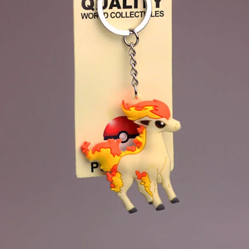 Pokemon Keychain Pikachu Anime Action Figure Toy Kawaii Cartoon Fashion Charmander Psyduck Doll Keyring Car Bag Pendant Kid Gift