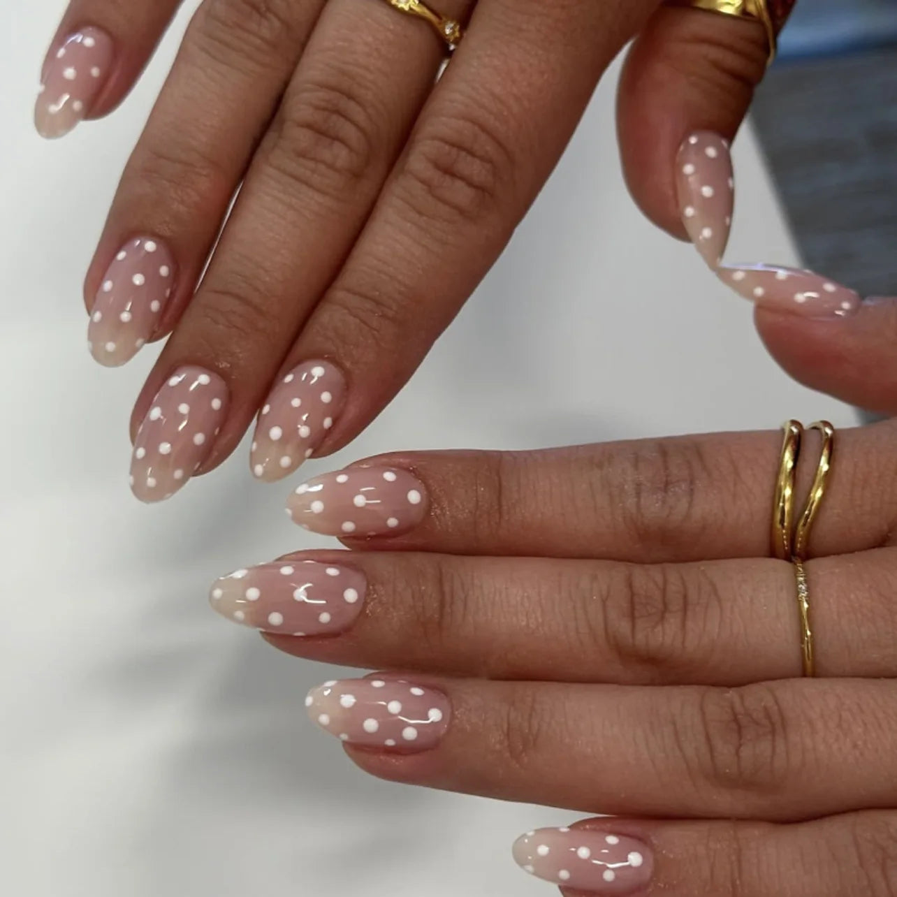 24PCS stiletto false nail tips Mid-length Gradients press on nails wearable full cover fashion false fingernails patch for girls