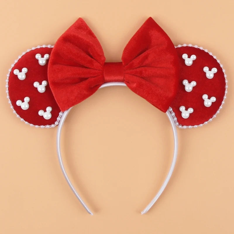New Trendy Mouse Ears Headband Mickey 3.3"Velvet For Girls Soft Bow Hairband Halloween Festival Party Trip DIY Hair Accessories