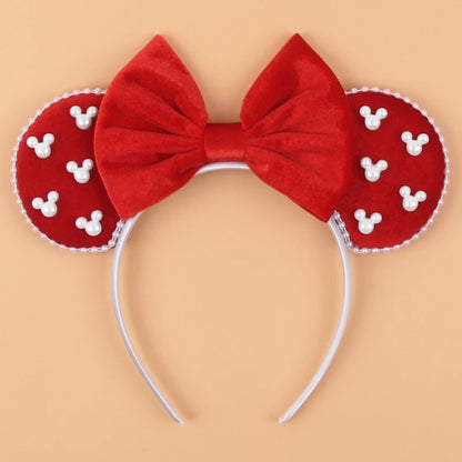 New Trendy Mouse Ears Headband Mickey 3.3"Velvet For Girls Soft Bow Hairband Halloween Festival Party Trip DIY Hair Accessories