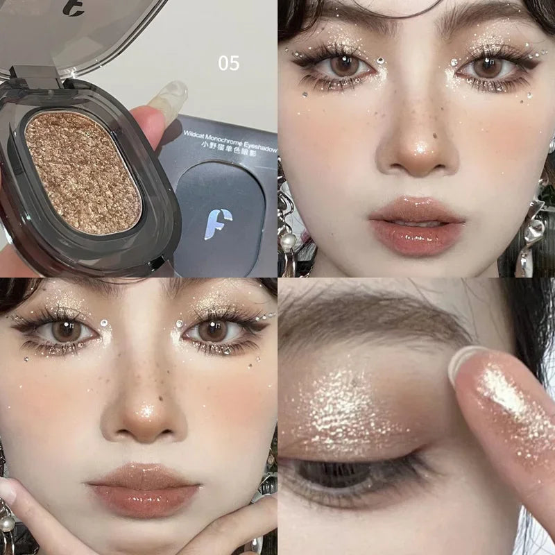 Glitter Punk Smoky Black Eyeshadow Makeup Palette Metallic Dark Silver Eye Shadow Highlighter Pearl Brown Eyes Pigments Cosmetic