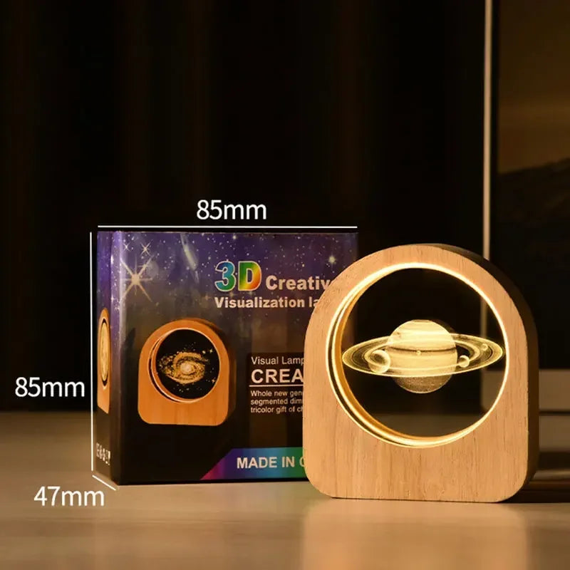 3D Crystal Glass Craft Decoration Laser Engraved Solar System astronomy Valentine's Day gift Birthday Gift Desktop Decoration