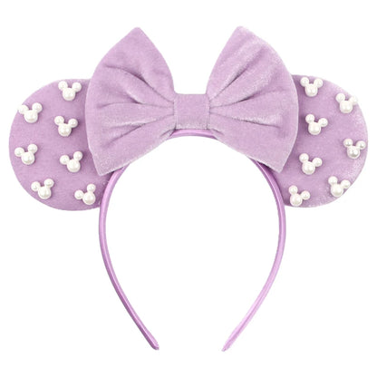 New Trendy Mouse Ears Headband Mickey 3.3"Velvet For Girls Soft Bow Hairband Halloween Festival Party Trip DIY Hair Accessories