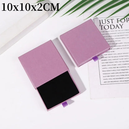 1Pc Thick Kraft Paper Drawer Jewelry Box With Sponge Greet Card for Necklace Bracelet Ring Gift Box Jewelry Packaging Box Joyero