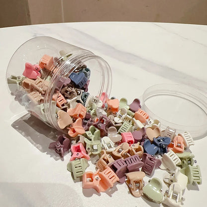 100Pcs Cute Flower Star Hair Claws Styling Hair Braid Hairpins Kids  Colorful Small Girls Hair Clips Hair Accessories Headwear