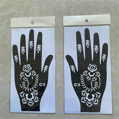 2025 New Professional Henna Stencil Temporary Hand Tattoo Body Art Sticker Template Wedding Tool Flower Tattoo Stencil