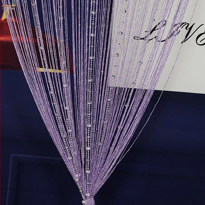 Crystal Beaded String Curtains Screen String Divider Blind Flash Line Shiny Tassel String Door Curtain for Living Door Window