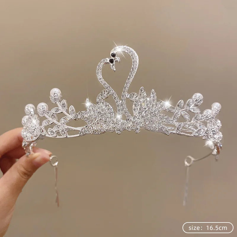Silver Color Crystal Tiaras and Crowns Rhinestone Prom Diadem Crown Tiara for Women Bride Bridal Wedding Hair AccessoriesJewelry